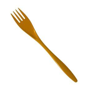 Hutzler Melamine Meat Serving Fork Orange Gold Kitchen Utensil Made in Thailand